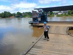 Debit air DAS Katingan terpantau mengalami penurunan, Polsek Marikit Antisipasi Bencana Banjir.