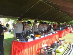 Antisipasi Karhutla, Ditsamapta Polda Kalteng Ikuti Gelar Pasukan Dan Sarpras.