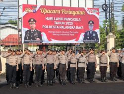Gelar Upacara Bendera, Polresta Palangka Raya Gelorakan Semangat Hari Lahir Pancasila