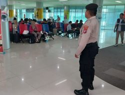 Polresta Palangka Raya Kerahkan Satpamobvit Pam Aktivitas Penerbangan Bandara Tjilik Riwut