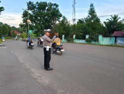 Satuan Lantas Laksanakan Gatur Lalin Pada Pagi hari