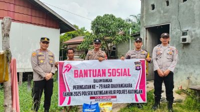 Polsek Katingan Hilir Salurkan Bantuan Sosial kepada Warga Sekitar dalam Rangka Hari Bhayangkara ke-79