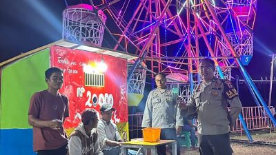 Datangi Wahana Pasar Malam, Polsek Bukit Batu Cegah Aksi Premanisme dan Gangguan Kamtibmas