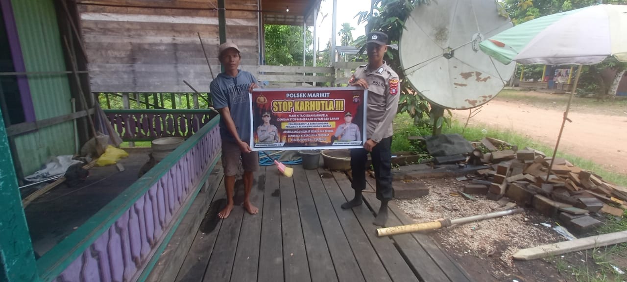 Ciptakan lingkungan sehat Polsek Tws Garing dan Pulau Malan sosialisasi Stop Karhutla.