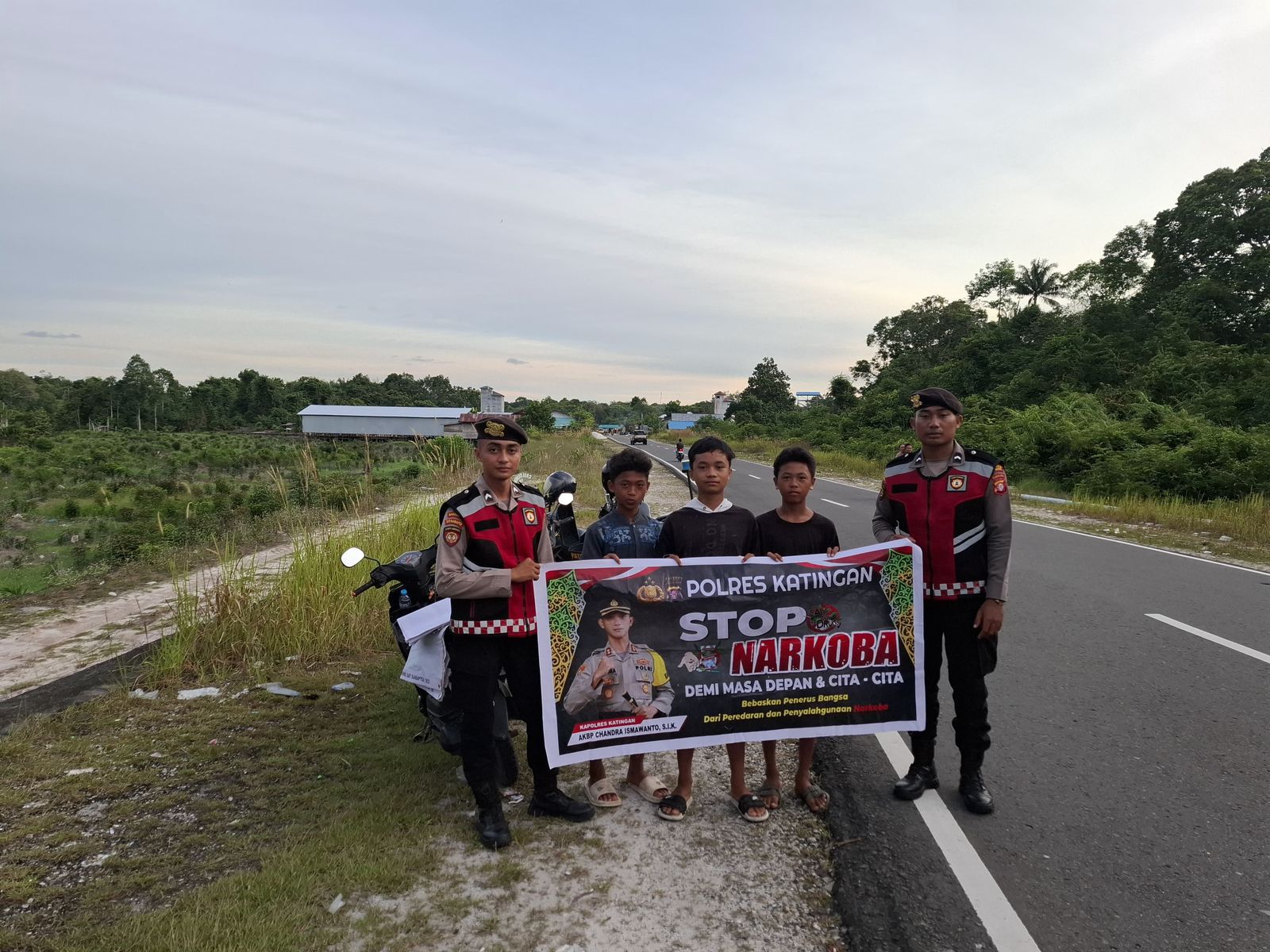 Patroli Pencegahan Narkotika, Sat Samapta Polres Katingan Gencar Lakukan Sosialisasi