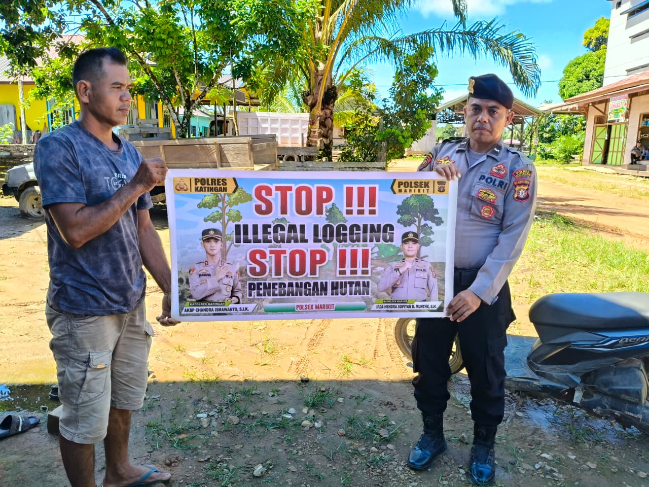 Cegah Ilegal Loging, Pers Polsek Marikit laksanakan Sosialisasi ke Masyarakat.