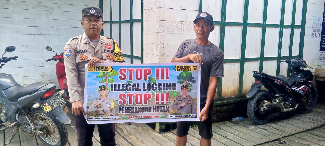 ‎Upaya Pencegahan Penebangan Hutan secara Liar (Ilegal Logging), Bhabinkamtibmas sosialisasi kepada masyarakat.
