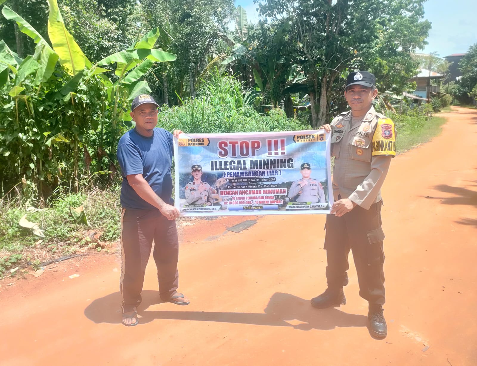 Bhabinkamtibmas Polsek Marikit Sambangi dan Sosialisasi Ilegal Mining.