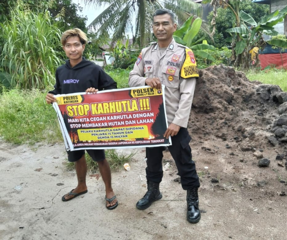 ‎Ciptakan lingkungan sehat Polsek Tws Garing dan Pulau Malan sosialisasi Stop Karhutla.