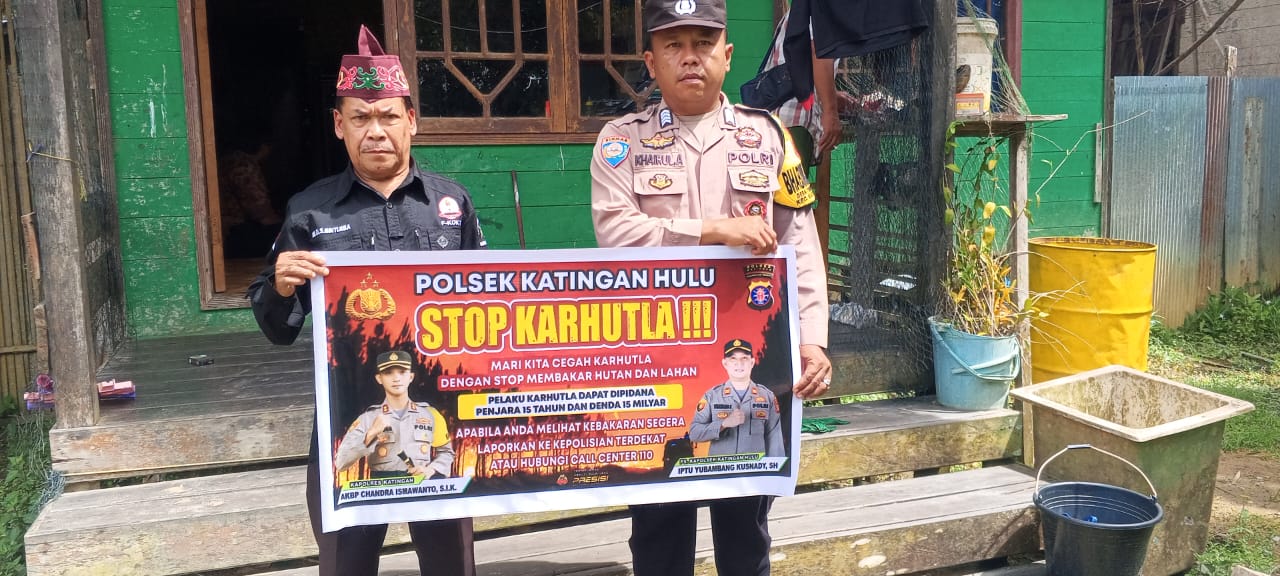 Upaya Pencegahan Kebakaran Hutan dan Lahan di Kecamatan Katingan Hulu, Bhabinkamtibmas sosialisasi kepada masyarakat.