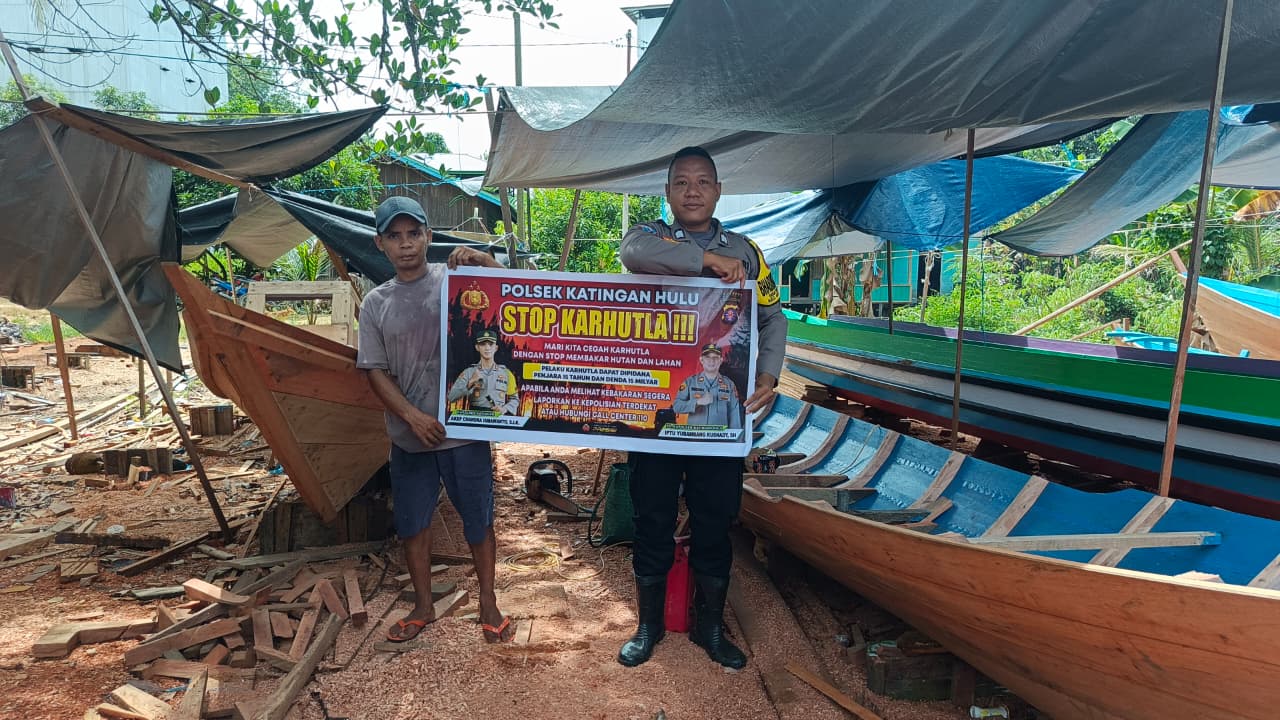 ‎Polsek Katingan Hulu sosialisasi Stop Karhutla.