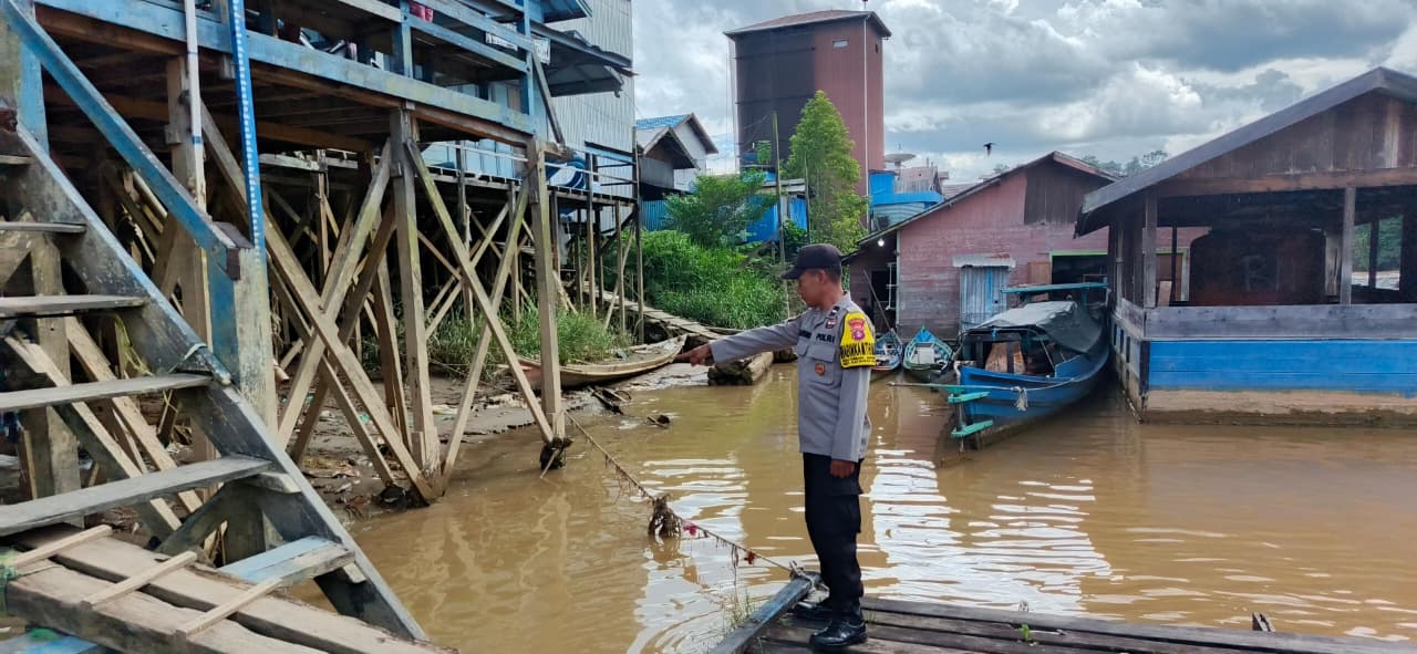‎Debit Air terpantau normal, Polsek Katingan Hulu Imbau Warga agar tetap waspada.