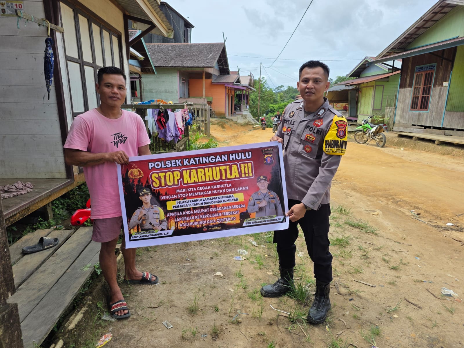 Polsek Katingan Hulu sosialisasi Stop Karhutla.