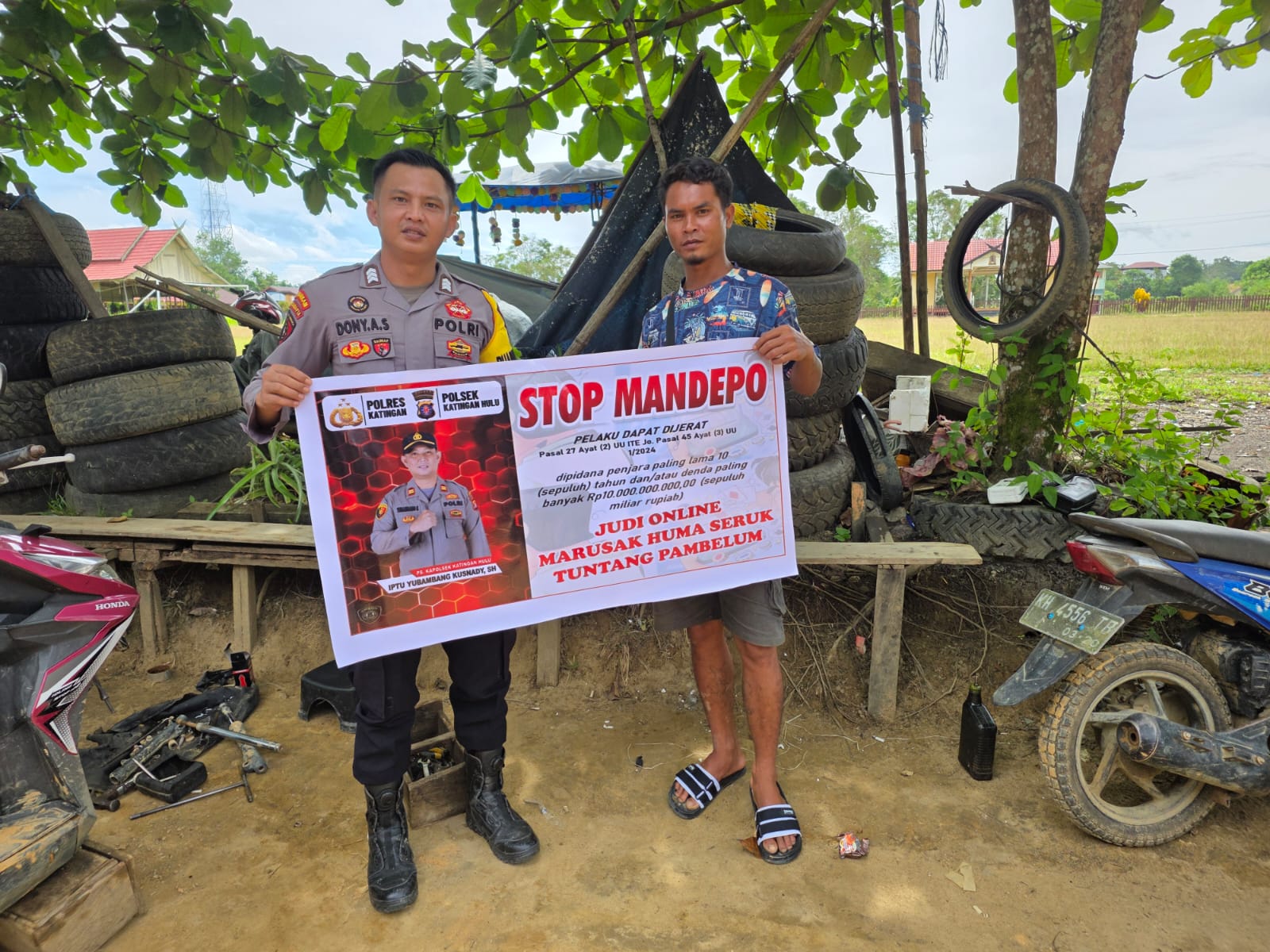 Bhabinkamtibmas Polsek Katingan Hulu dan Bukit Raya Imbau Warga Jauhi Judi Online