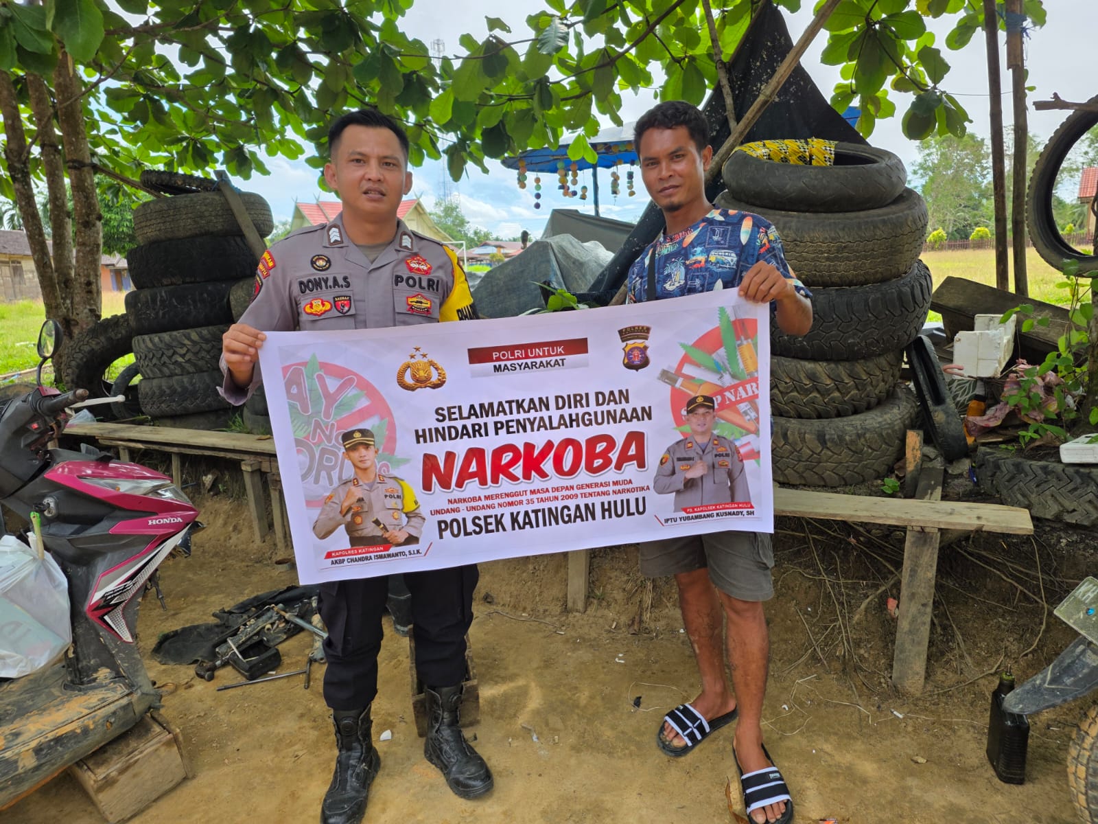 Bhabinkamtibmas Polsek Katingan Hulu dan Bukit Raya Imbau Warga Jauhi Narkoba.