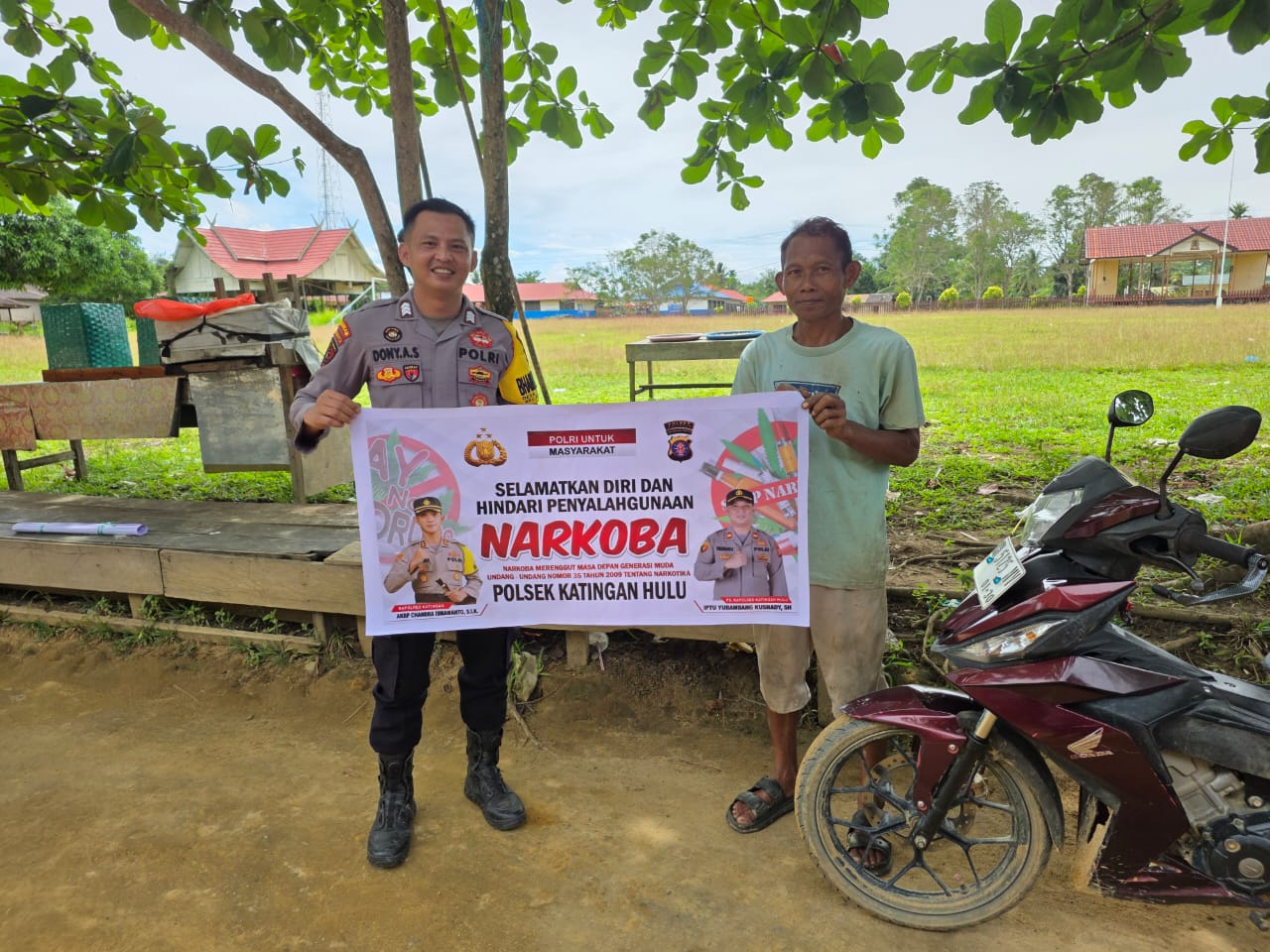 Bhabinkamtibmas Polsek Katingan Hulu dan Bukit Raya Imbau Warga Jauhi Narkoba.