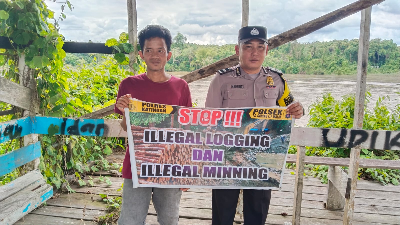 Bhabin Polsek Tws Garing gencar gencar dan Pulau Malan rutin sosialisasi larangan ilegal Logging dan Meaning.