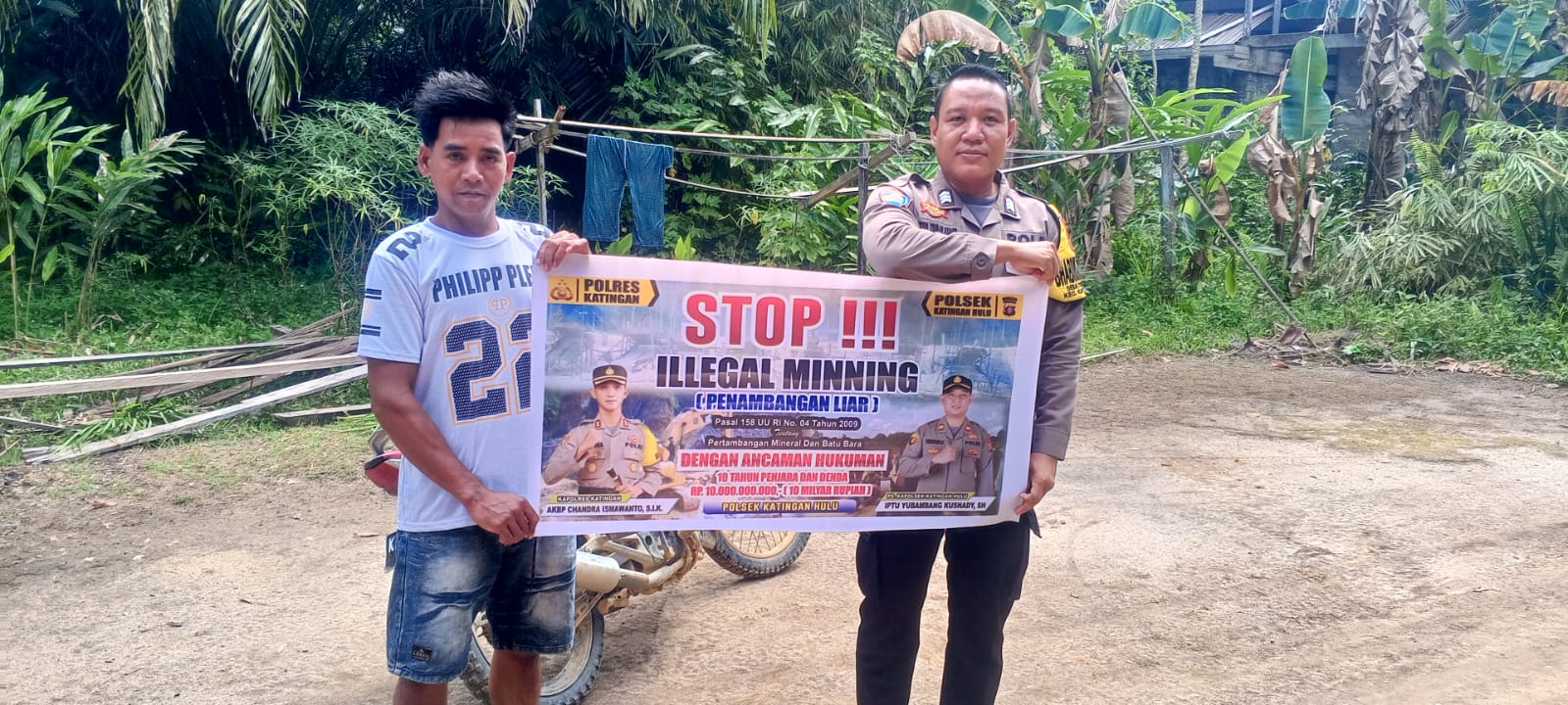 ‎Upaya pencegahan Penambangan Emas Tanpa Ijin (PETI) di Kecamatan Katingan Hulu dan Bukit Raya, Bhabinkamtibmas sosialisasi kepada masyarakat.