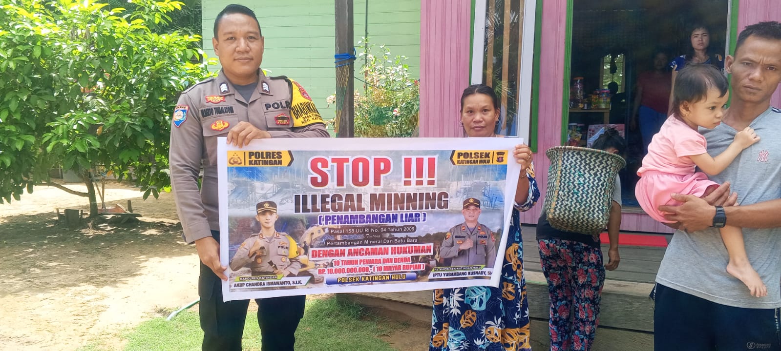 ‎Upaya pencegahan Penambangan Emas Tanpa Ijin (PETI) di Kecamatan Katingan Hulu dan Bukit Raya, Bhabinkamtibmas sosialisasi kepada masyarakat.