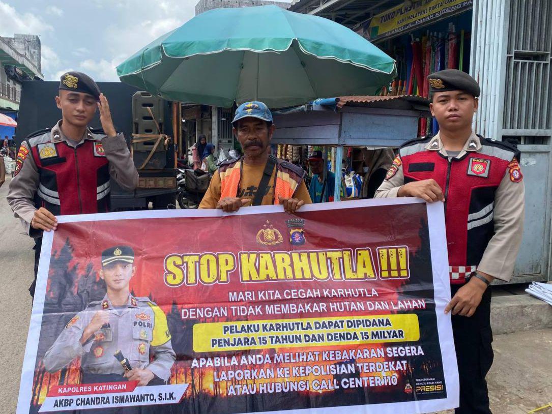 Patroli Sosialisasi Karhutla, Sat Samapta Polres Katingan Lakukan Pengawasan