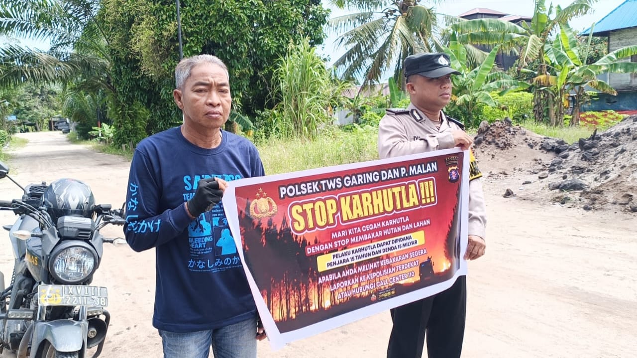 Polsek Tewang Sangalang Garing dan Pulau Malan Imbau Warga Tidak Membuka Lahan Dengan Membakar