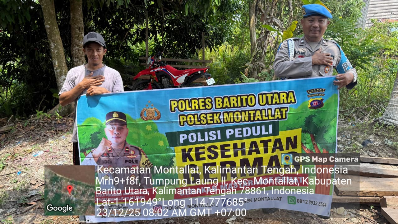 Polsek Montallat Sampaikan Pola Hidup Sehat Kepada Warga, Polsek Montallat Sosialisasikan Germas ke Masyarakat.