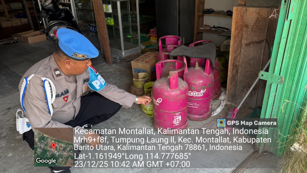 Polsek Montallat Laksanakan Pengecekan Gas LPG Untuk Pantau Stok Dan Harga Di Pasaran