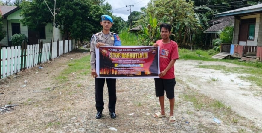 Polsek Tewang Sangalang Garing dan Pulau Malan Imbau Warga Tidak Membuka Lahan Dengan Membakar