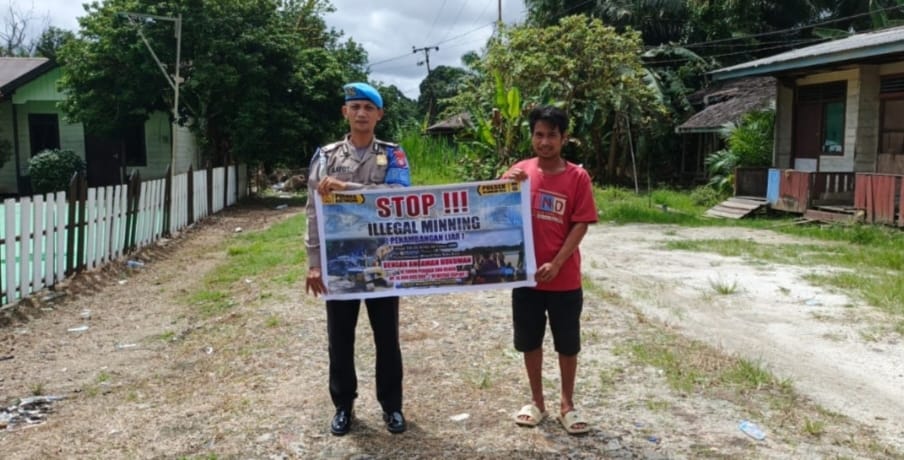 Cegah Kerusakan Lingkungan Polsek Tewang Sangalang Garing dan Pulau Malan Sampaikan Imbauan Ilegal Logging Ilegal Minning.