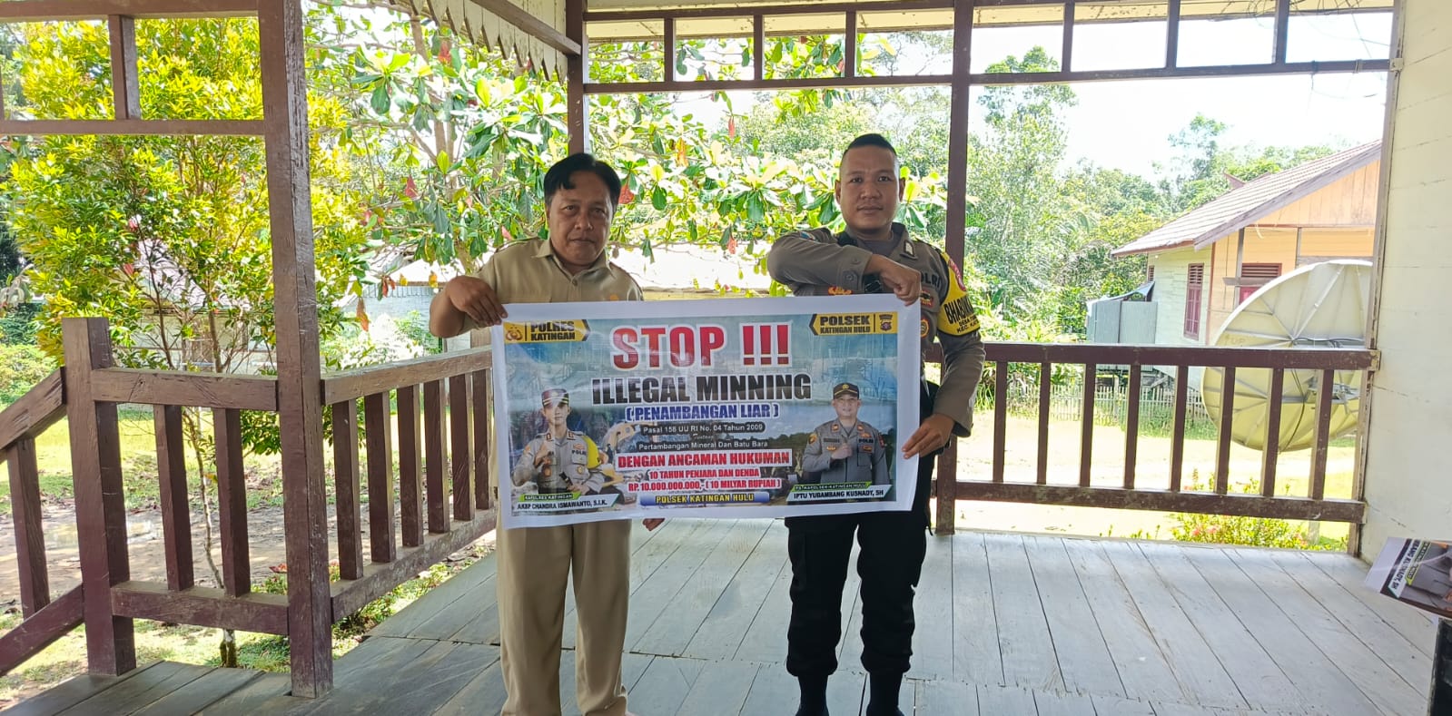 ‎Upaya pencegahan Penambangan Emas Tanpa Ijin (PETI) di Kecamatan Katingan Hulu dan Bukit Raya, Bhabinkamtibmas sosialisasi kepada masyarakat.