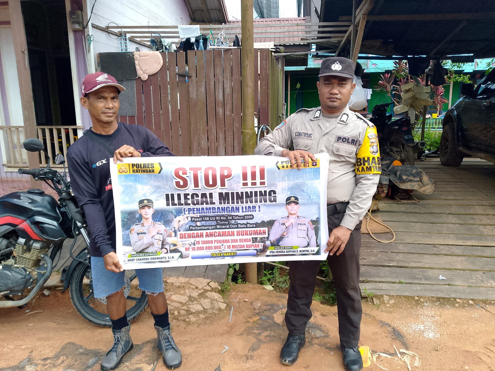 Polsek Marikit Sambangi warga tak henti henti memberikan himbawan dan kegiatan Sosialisasi Ilegal Mining pada warga…!!!