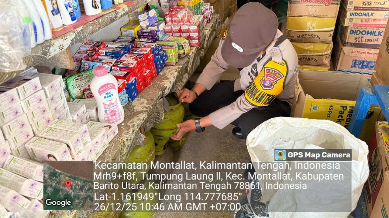 Polsek Montallat Laksanakan Pengecekan Gas LPG Untuk Pantau Stok Dan Harga Di Pasaran