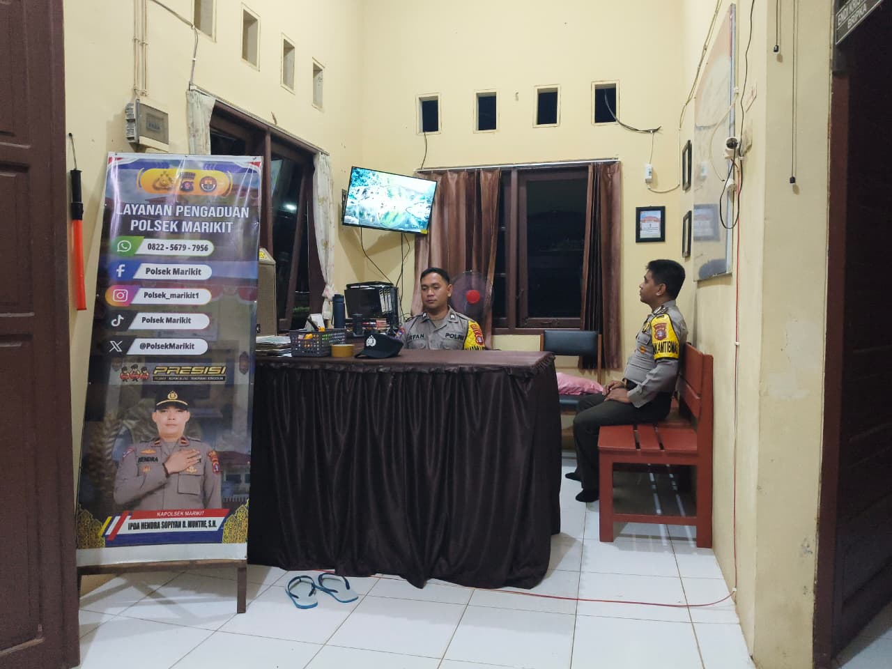 Tingkatkan Keamanan dan Pelayanan Markas Komando (Mako), Pers Polsek Marikit Laksanakan Stand By.