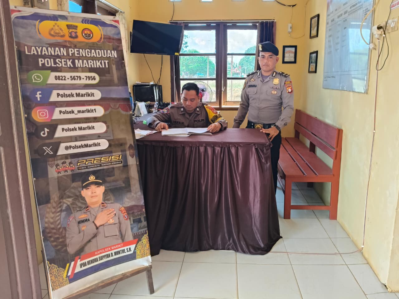 Tingkatkan Keamanan dan Pelayanan Markas Komando (Mako), Pers Polsek Marikit Laksanakan Stand By.