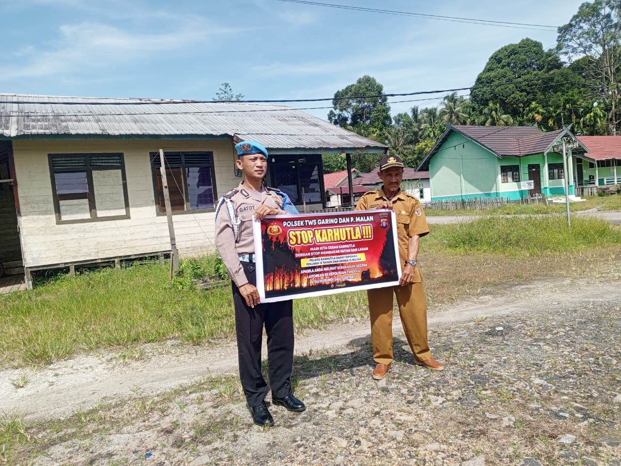 Polsek Tewang Sangalang Garing dan Pulau Malan Imbau Warga Tidak Membuka Lahan Dengan Membakar