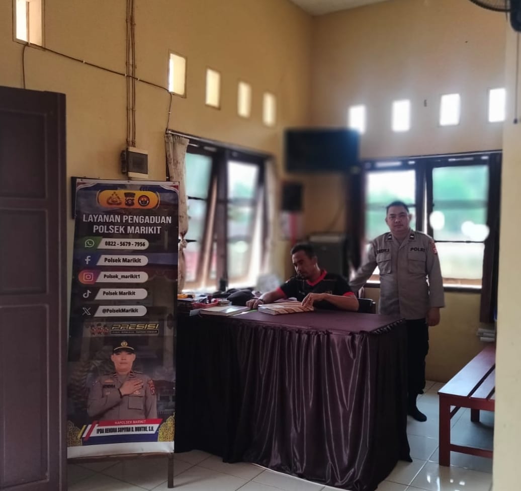 Tingkatkan Keamanan Penjagaan Mako, Personil Polsek Marikit Stand by di Mako.