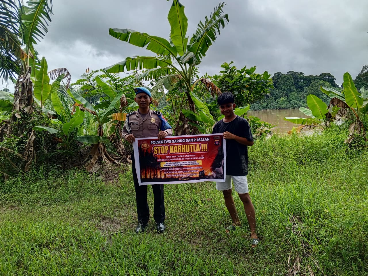 Polsek Tewang Sangalang Garing dan Pulau Malan Imbau Warga Tidak Membuka Lahan Dengan Membakar