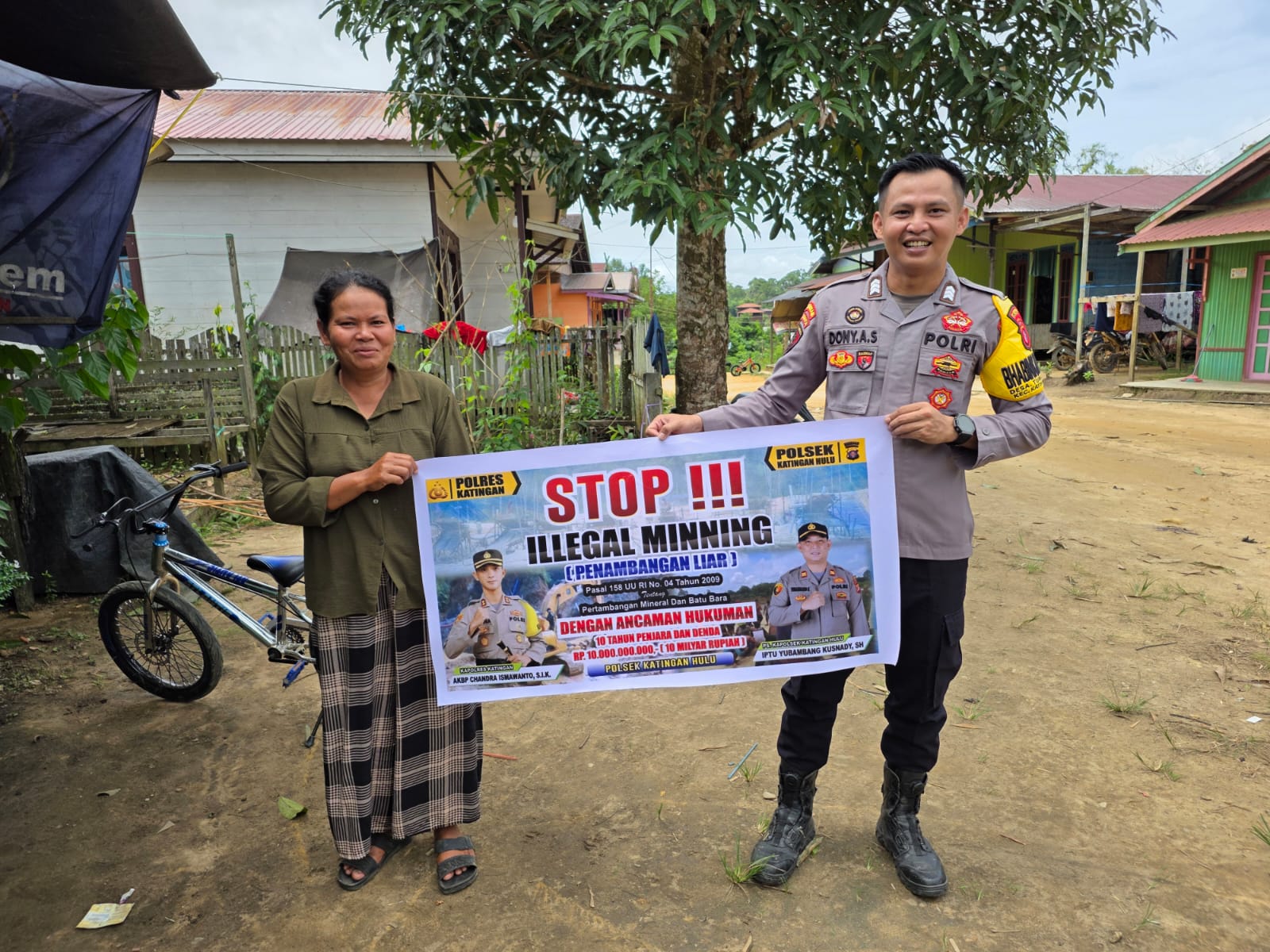 Bhabinkamtibmas Kec. Katingan Hulu dan Bukit Raya Sosialisasi tentang larangan Ilegal Mining.