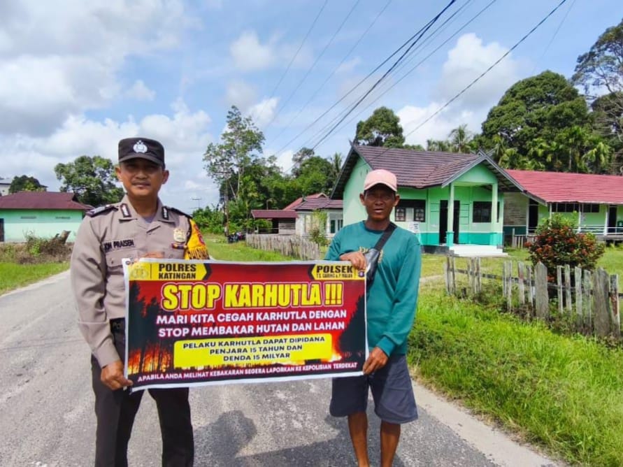 Polsek Tewang Sangalang Garing dan Pulau Malan Imbau Warga Tidak Membuka Lahan Dengan Membakar