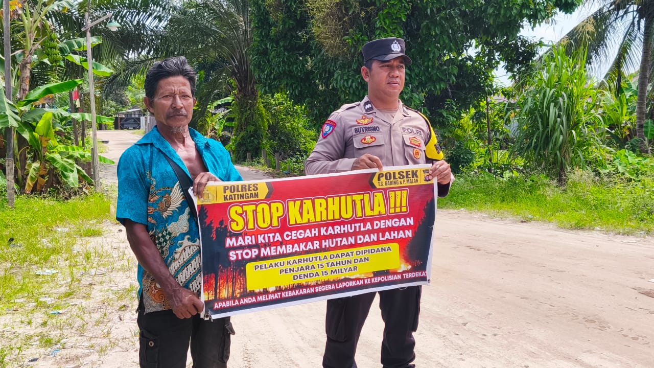 Polsek Tewang Sangalang Garing dan Pulau Malan Imbau Warga Tidak Membuka Lahan Dengan Membakar