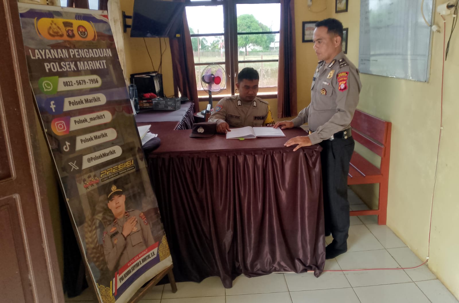 Personil Polsek Marikit Stand By di Mako Penjagaan.