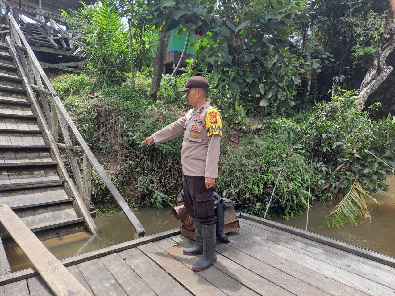 Debit Air terpantau normal , Polsek Katingan Hulu dan Bukit Raya Imbau Warga agar tetap selalu waspada.