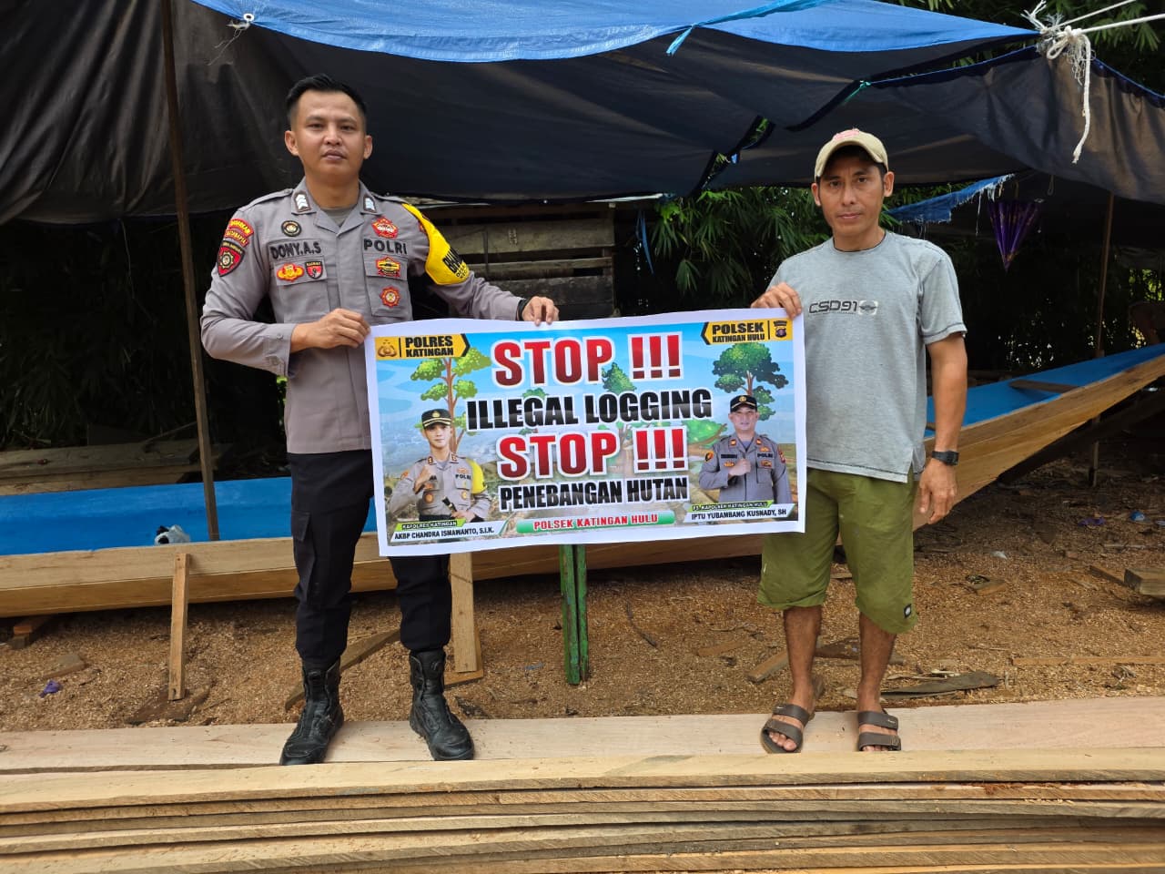 Upaya Pencegahan Penebangan Hutan secara Liar (Ilegal Logging), Bhabinkamtibmas sosialisasi kepada masyarakat.