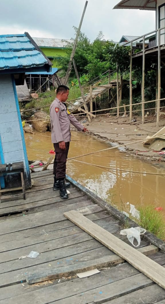 ‎Debit Air terpantau normal , Polsek Katingan Hulu Imbau Warga agar tetap selalu waspada.