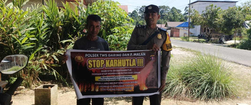 ‎Ciptakan lingkungan sehat Polsek Tws Garing dan Pulau Malan sosialisasi Stop Karhutla.