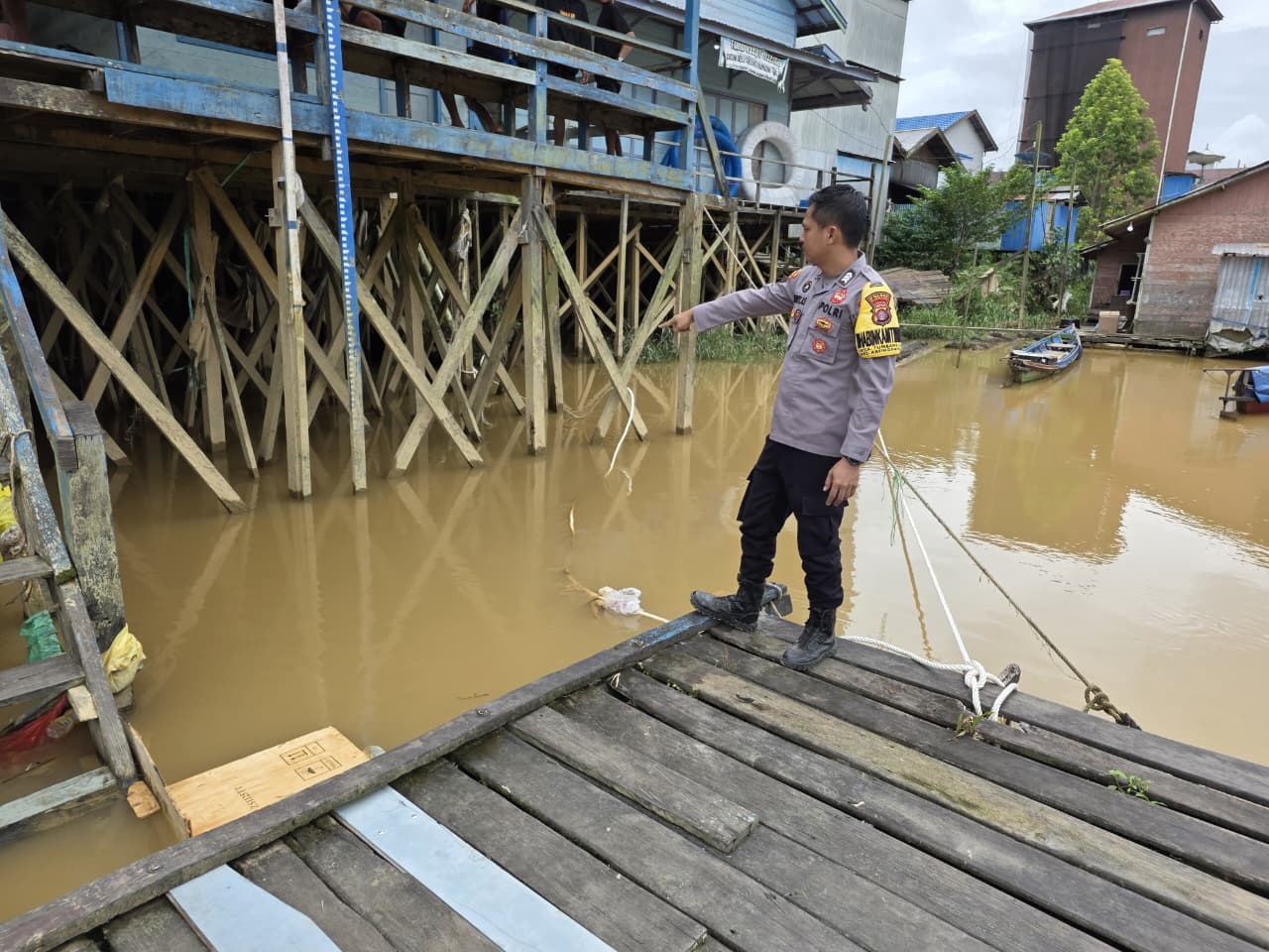 Debit Air terpantau normal , Polsek Katingan Hulu dan Bukit Raya Imbau Warga agar tetap selalu waspada.
