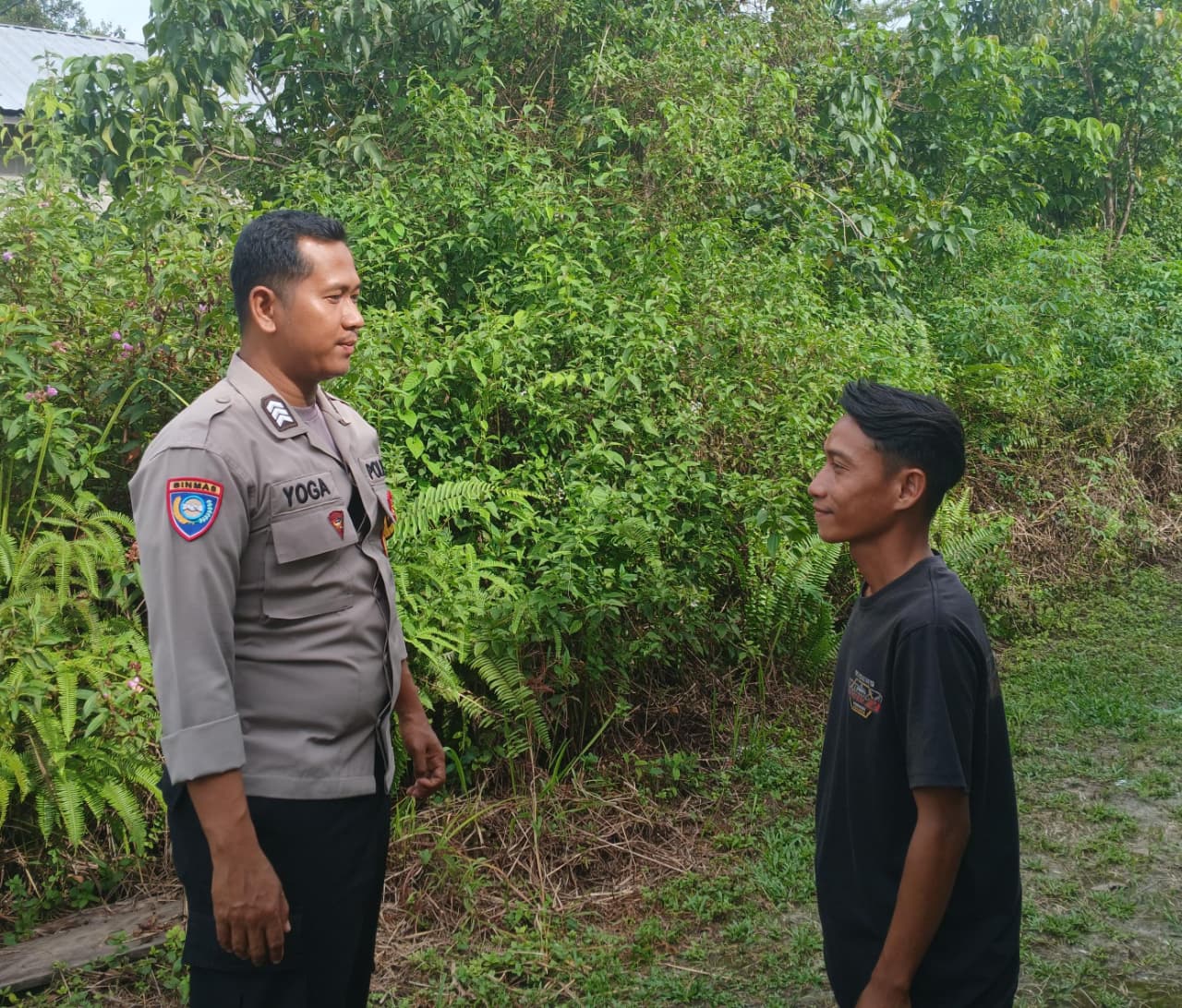Mendukung Ketahanan Pangan, Personil Polsek Katingan Hulu dan Bukit Raya Cek Lokasi Pemanfaatan Pekarangan Warga.