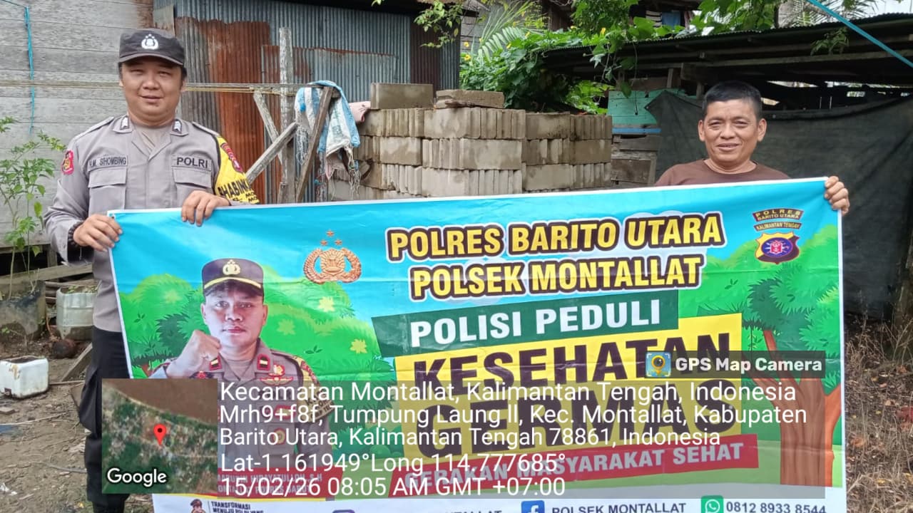 Polsek Montallat Sampaikan Pola Hidup Sehat Kepada Warga, Polsek Montallat Sosialisasikan Germas ke Masyarakat.