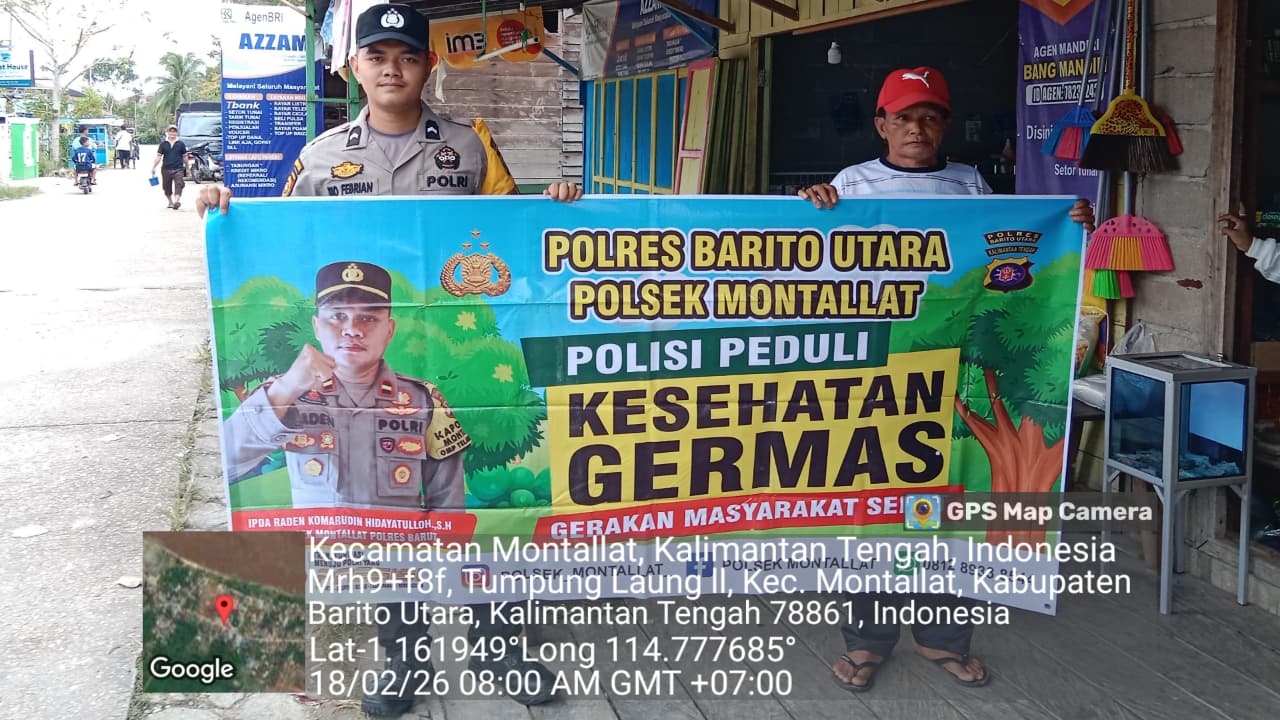 Polsek Montallat Sampaikan Pola Hidup Sehat Kepada Warga, Polsek Montallat Sosialisasikan Germas ke Masyarakat.