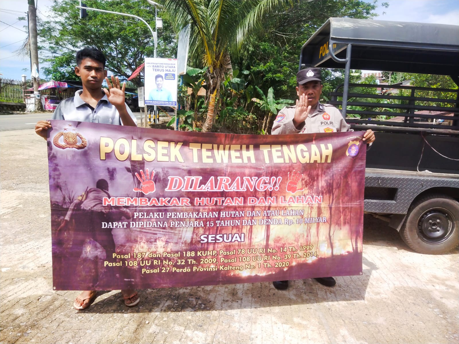 Sosialisasikan Akibat Dari Pembakaran Hutan/Lahan, Polsek Teweh Tengah Sampaikan Bahaya Karhutla Kepada Masyarakat